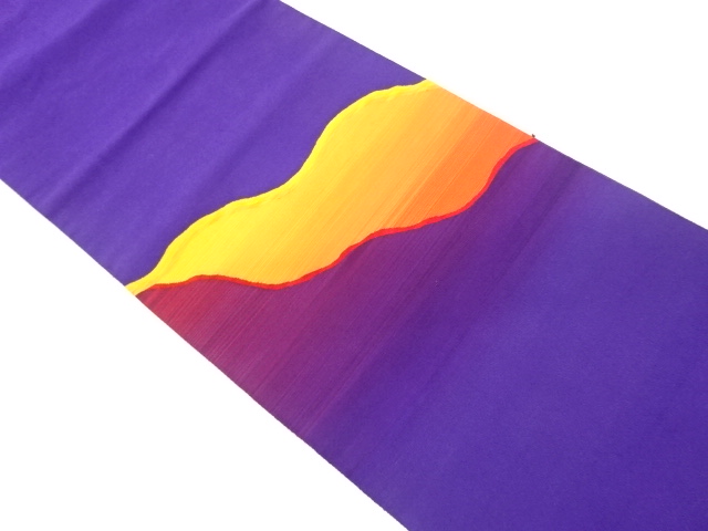 JAPANESE NAGOYA OBI / WOVEN ABSTRACT WAVY STRIPE